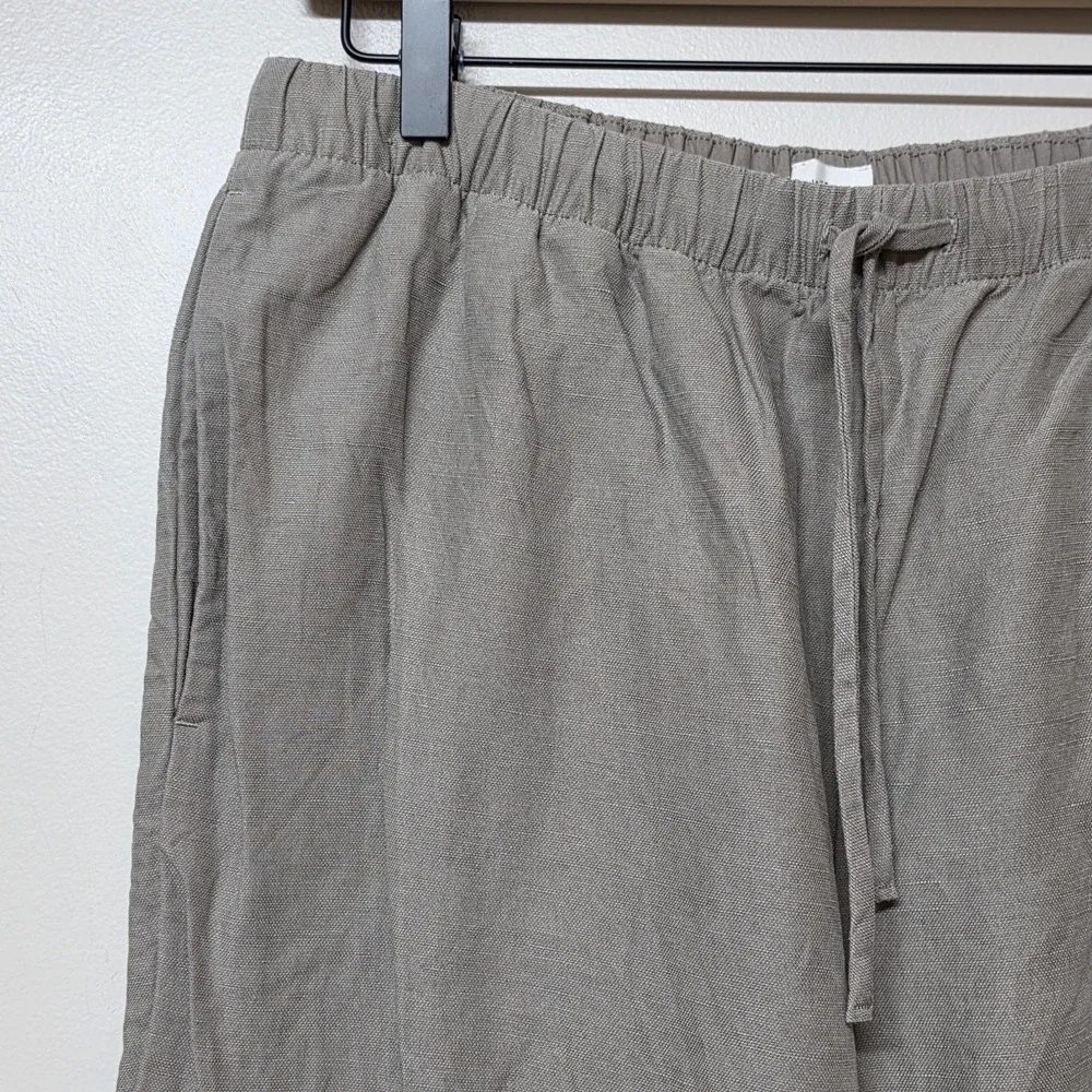 Aritzia Wilfred Womens The Lodge Cruiselinen Khaki Tan Wide Leg Pull On Pants LG